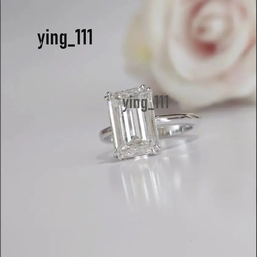 5Ct Emerald Diamond Engagement Ring CVD Lab Grown Diamond E VVS2 IGI CERTIFIED 14k White Gold Wedding Ring For Woman