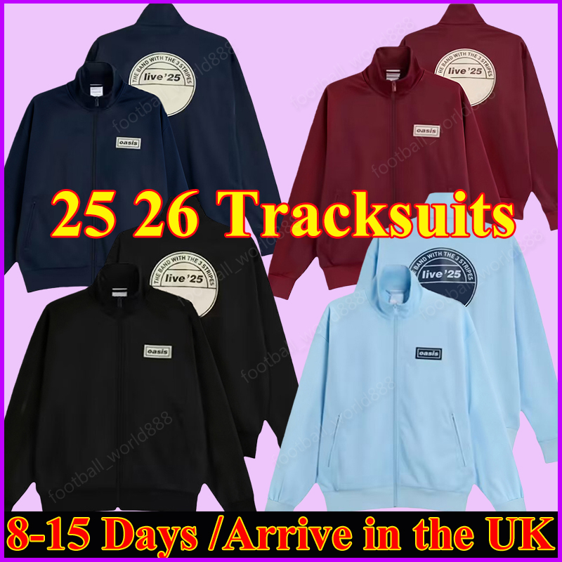 2025 2026 Oasis Tour live Jackets Football Jerseys Soccer Sets 25 26 tracksuits Black Blue Red Soccer Wear Training sets Long Sleeve Men Uniforms Adult kit sets