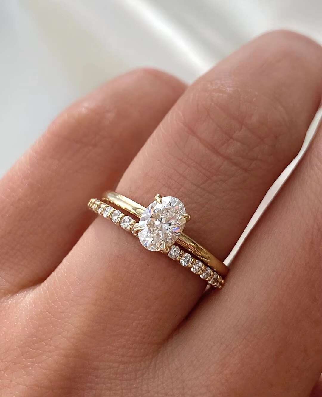 Eternity Rings Full Setting Moissanite 14k Gold Engagement Bands Stackable 2ct Diamond Solitaire Wedding Ring