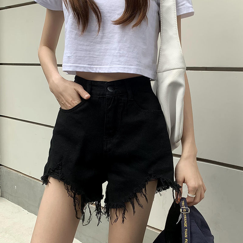 2025 New Designer Shorts Edge Design American Denim Shorts For Women Summer New High Waisted Straight Loose Slimming A-line Wide Leg Pants
