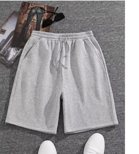 Mens simple shorts fashion casual sports shorts loose elastic waist drawstring shorts men 250407