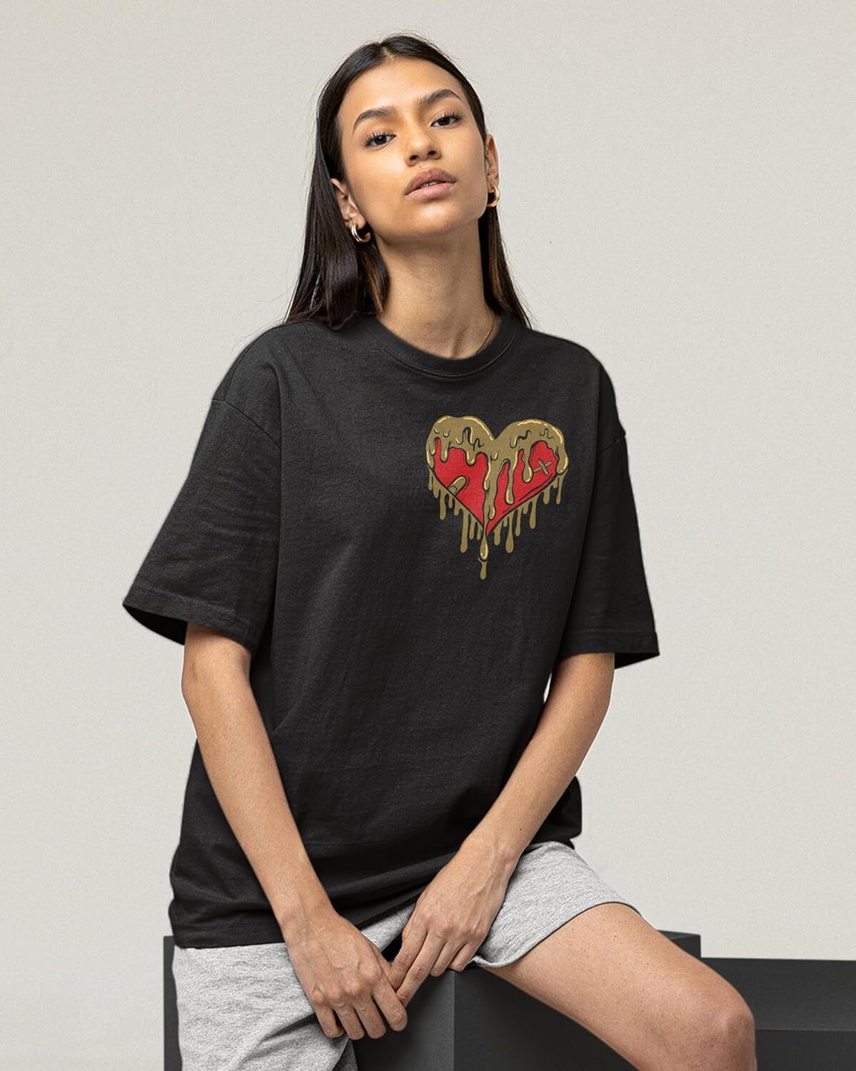 T shirt for Mens AJ 9 Olive 9s OG Retro Shirt, Dripping Heart, Shirts Match Sneakers 2D Sneaker Graphic Tee Casual Tops Clothes Short sleeve