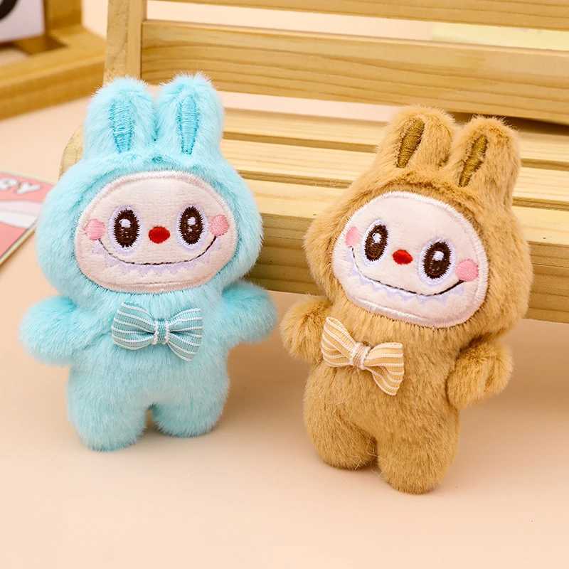 Cartoon Labubu Plush Toy Doll Keychain Kaii Anime Pendant Keychain Cute Childrens Girl Birtay Gift Backpack HangingXJ250409