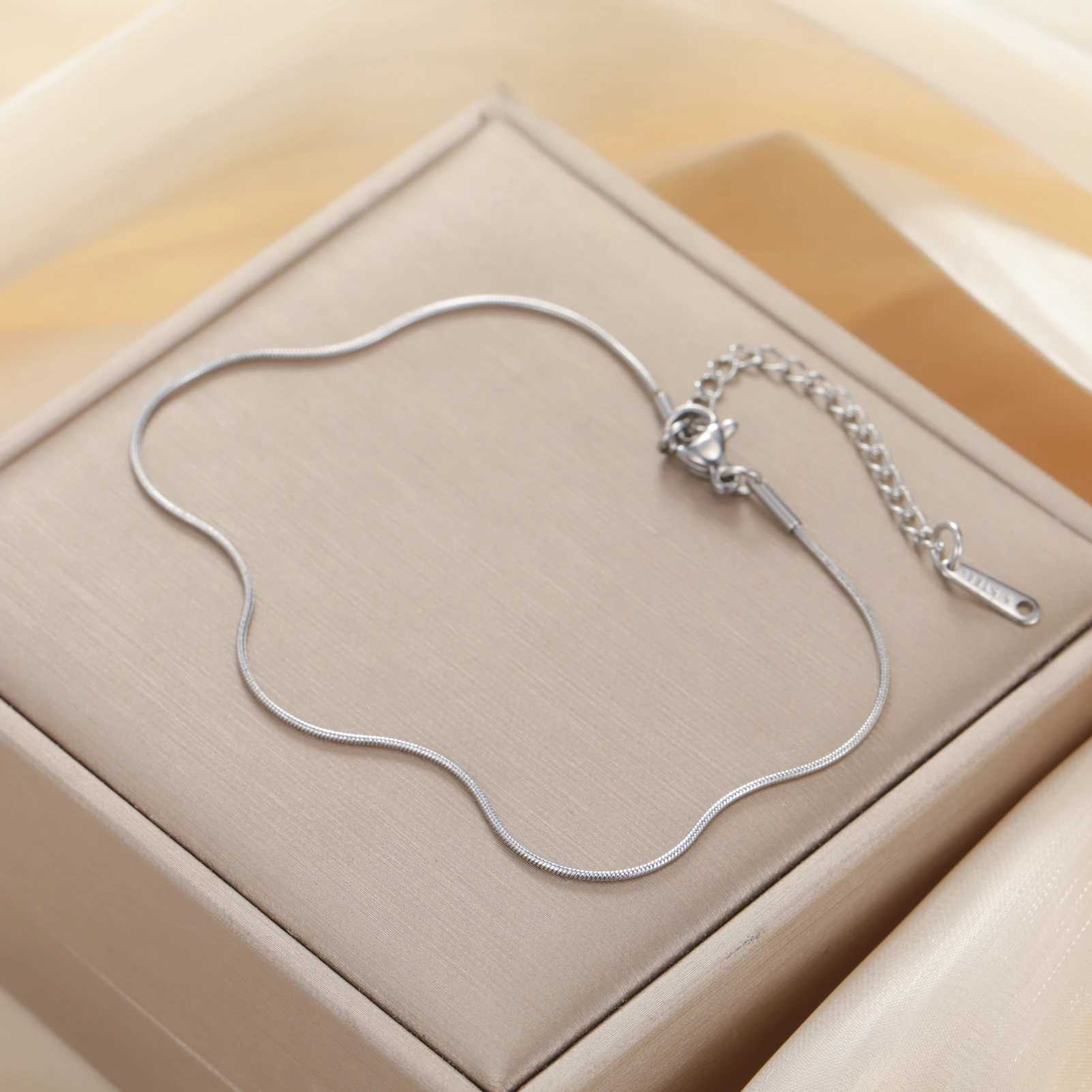 Lucktune New Summer Beach Chain Anklet for Women Stainless Steel Simple Minimalist Design Naked Chain Jewelry Everyday Wear Gift Z250408