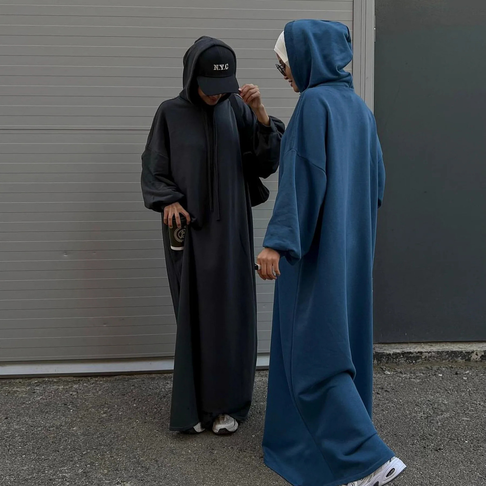 Colorful sweatshirt hooded Abaya Dubai y Muslim dress ordinary Abayas womens casual sportswear Islamic clothing Kaftan Robe 250409