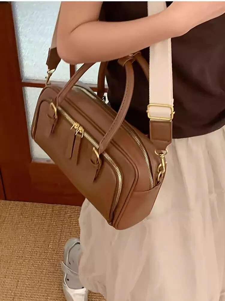 Handbags For Women Wide Shoulder Strap Casual Leather Messenger Crossbody Bag Large Capacity Handbag Women's Bags