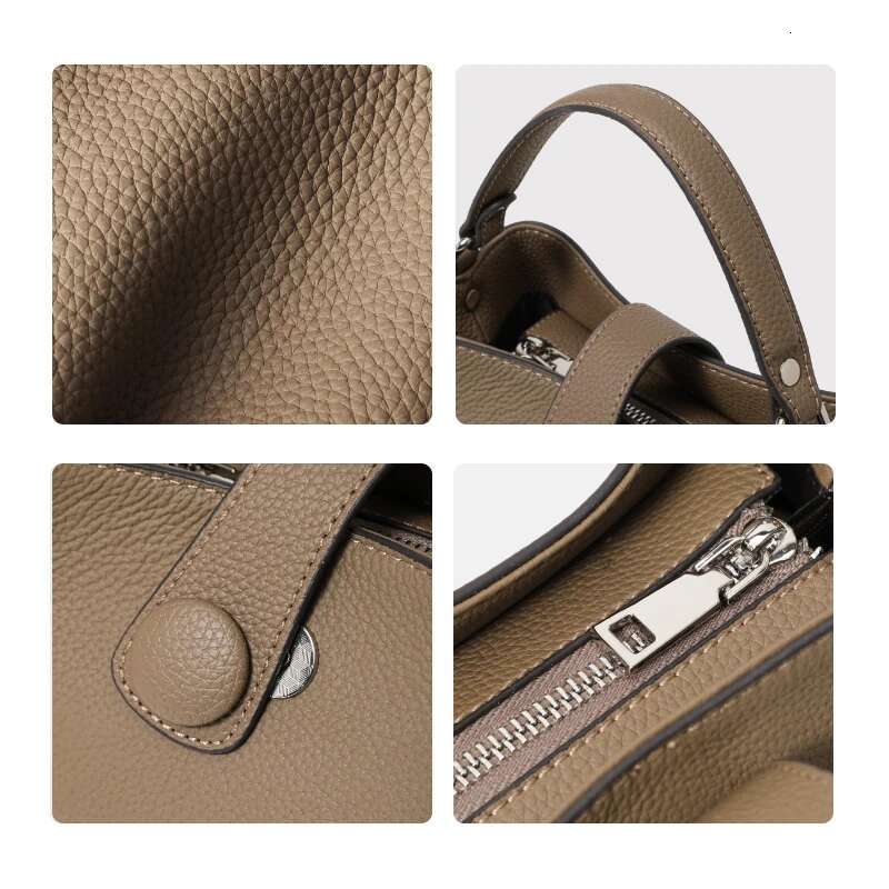 Women's 2025 New Bucket Genuine Leather Women's High-End Shoulder Cross-Body Bag Handbag