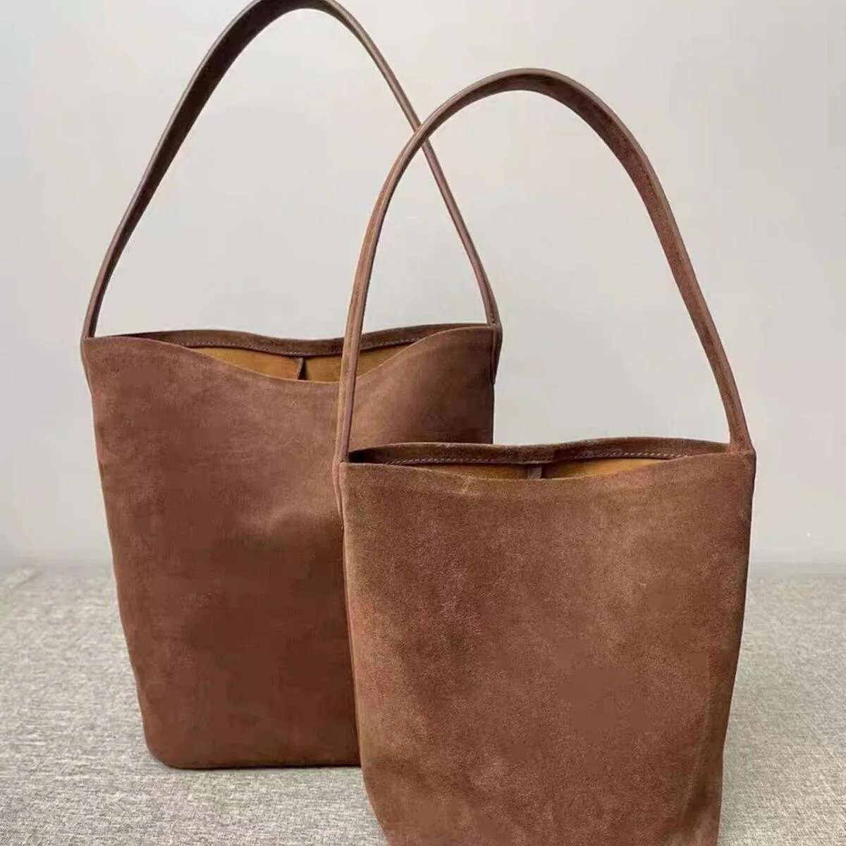 Fashion Faux Suede Bucket Designer Shoulder Bag Winter Large Women's Handbag Soft Shopper Tote Purses Ladies Clutch