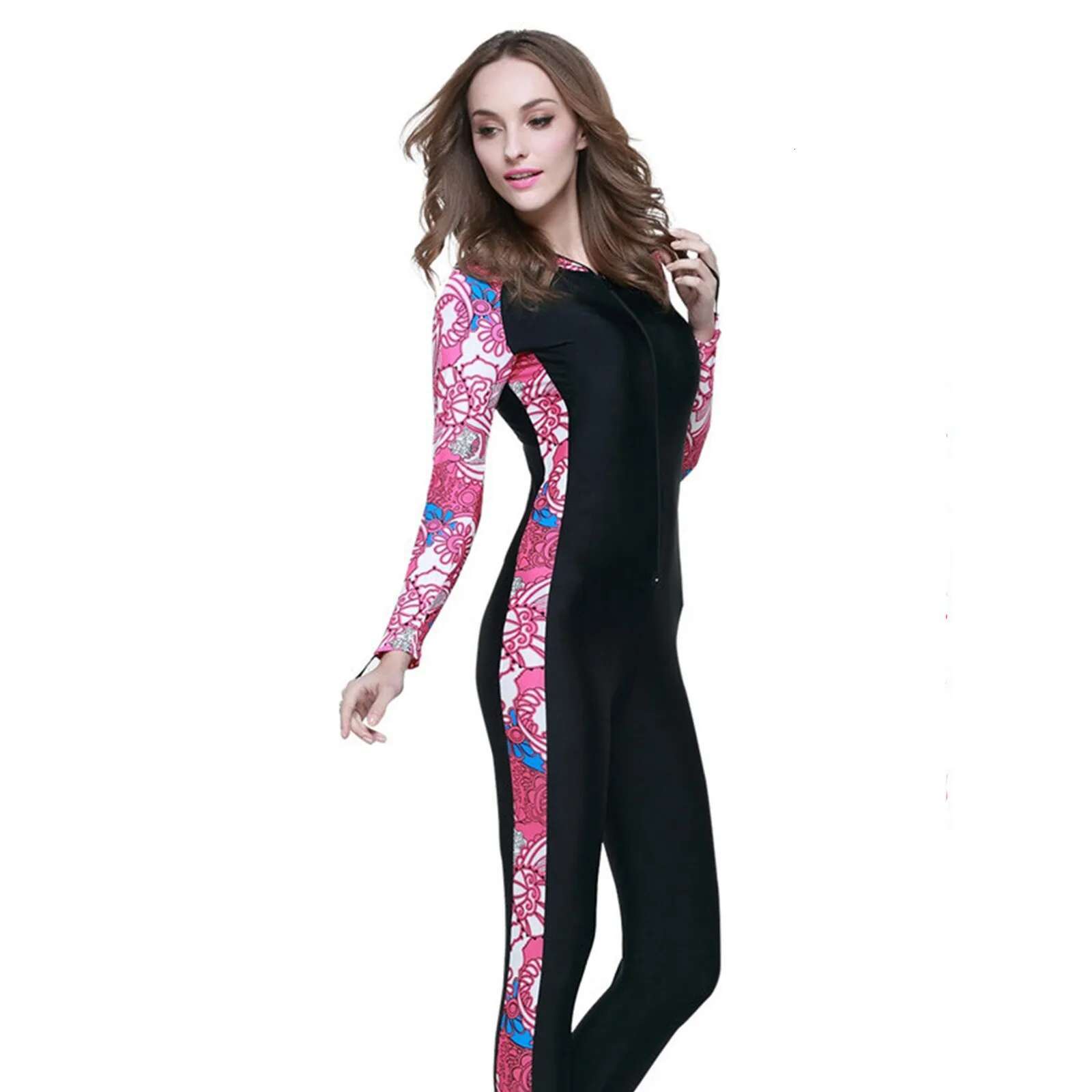 Dongdumaoyi Women Wetsuit Long Sleeve Swimsuit Surf Scuba Full Body Diving Suit Sun Protection Water Sport One Piece Lycra Clothing