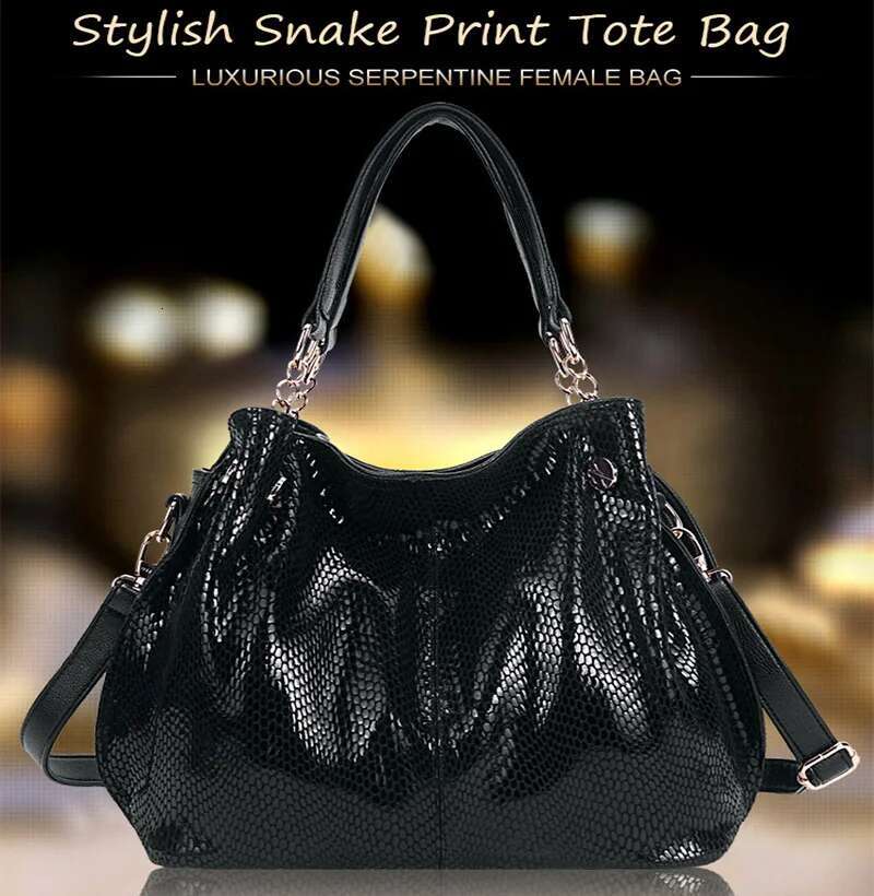 2023 Fashion Large Capacity Snake Print Handbag Noble One Shoulder Crossbody Women's Hobo Tote Bag