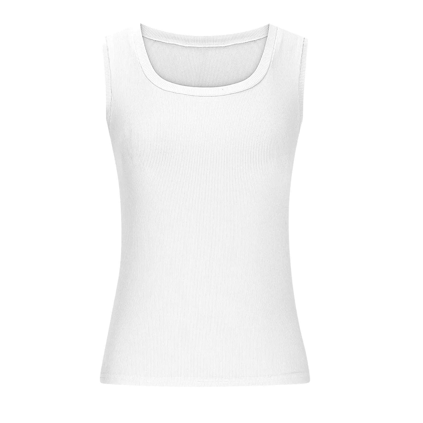 Dongdumaoyi Women Square Collar Wide Straps Fiess Sexy Knitted Tank Top Camisole Solid Color Breathable Cool Vest Summer Tops Female Women S Tight Und
