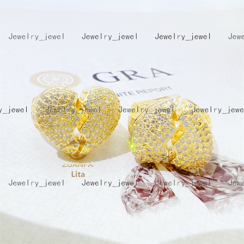 Fashion Style Best Price Iced Out Jewelry Broken Heart Gra Certificate Silver Moissanite Hip Hop Men Diamond Ring