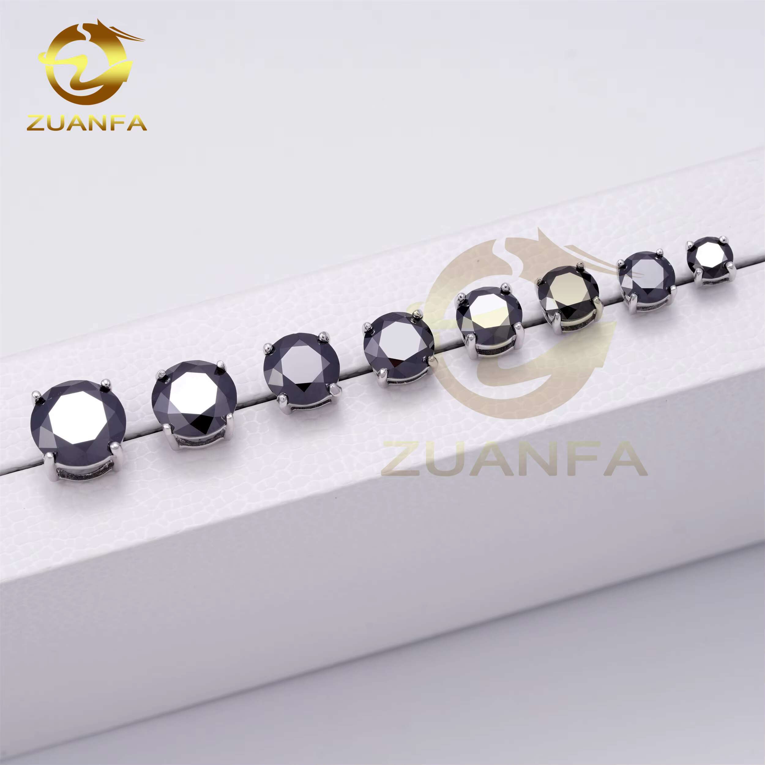 GRA Black Moissanite Stud Earrings 925 Sterling Silver Gold Plated Fine Jewelry Moissanite Screw Back Earrings Ready to Ship