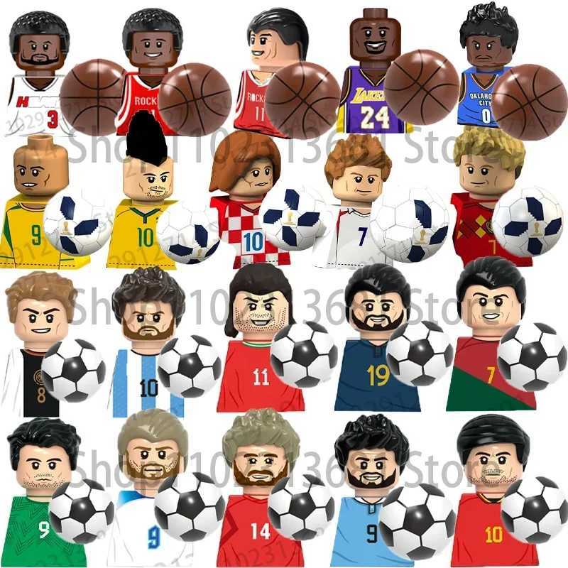 Famous basketball player sports star building block set football action character building block cartoon toy Christmas gift X250409