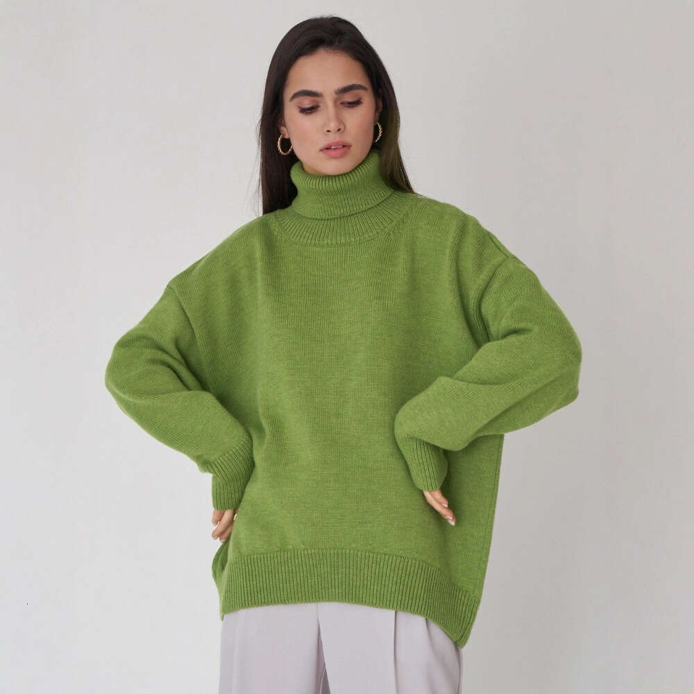 Solid Color Turtleneck 2025 Autumn Winter Comfortable Loose Classic Versatile Elegant Pullover Sweater women's knitwear