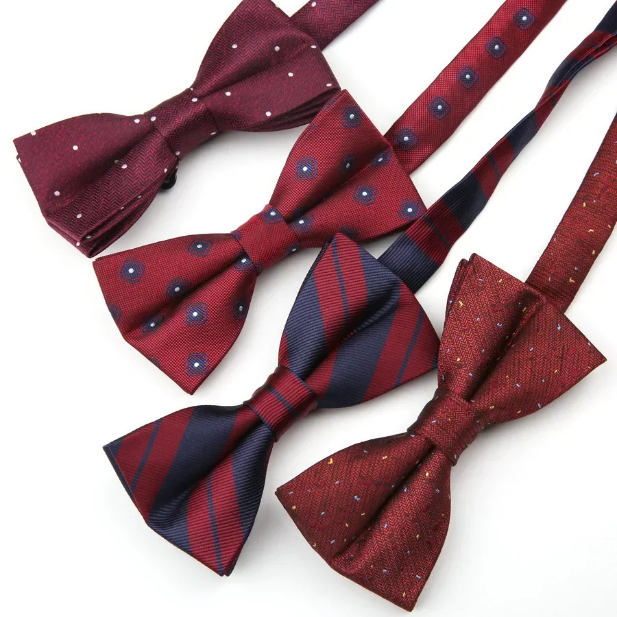 Leading mens wedding the mens Korean set in the bridal room red mens tie double-layer 250407