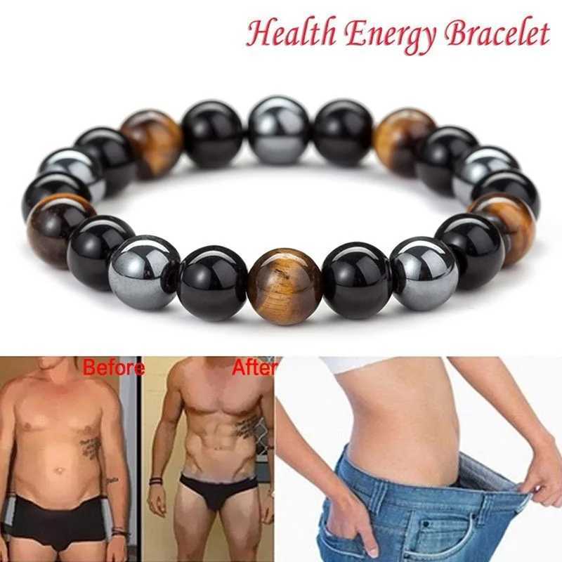 Natural Black Obsidian Hematite Tiger Eye Beads Bracelets Men for Magnetic Health Protection Wen So Jewelry Psera HbreC250408