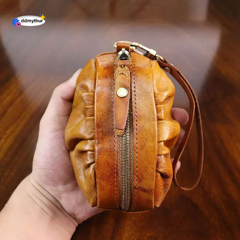 Small Wallets Genuine Leather Card Holder Women's High Quality Classic Retro Wallet for Women Zipper Soft Coin Purse ddmythur
