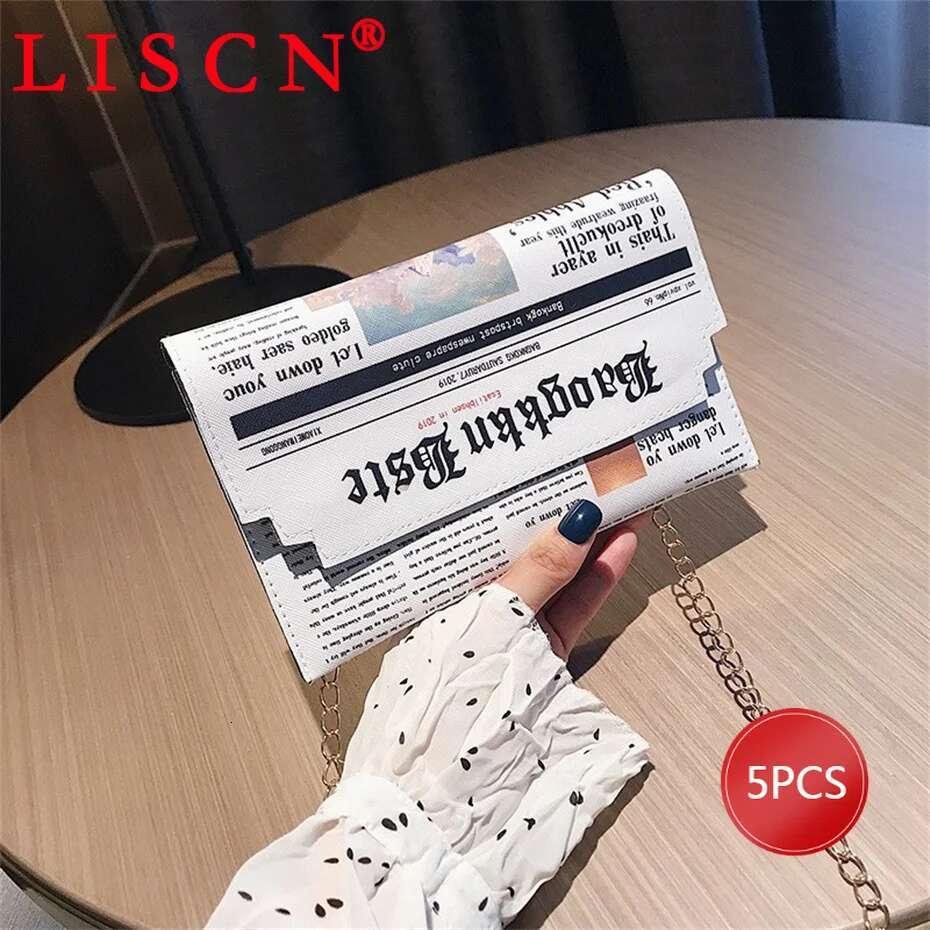 5 Bulk Items Wholesale Lots Messenger Bags Handbag For Women 2024 Printing Chain Shopping Single-Shoulder Bag Fashion Y2k K13518