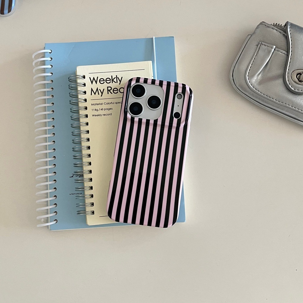 Solid Color Striped Phone Case Compatible with iPhone 17/16 Pro Max Simple Protective Cover iPhone 15/14 Pro