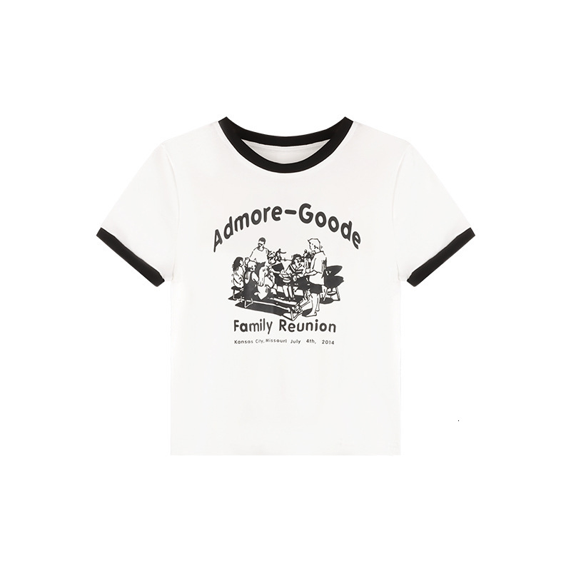 2025S Designer Women S T Shirt Sweet And Spicy Letter Printed T Shirt For Women S Summer Slim Fit Contrast Round Neck Short Sleeve Student Top