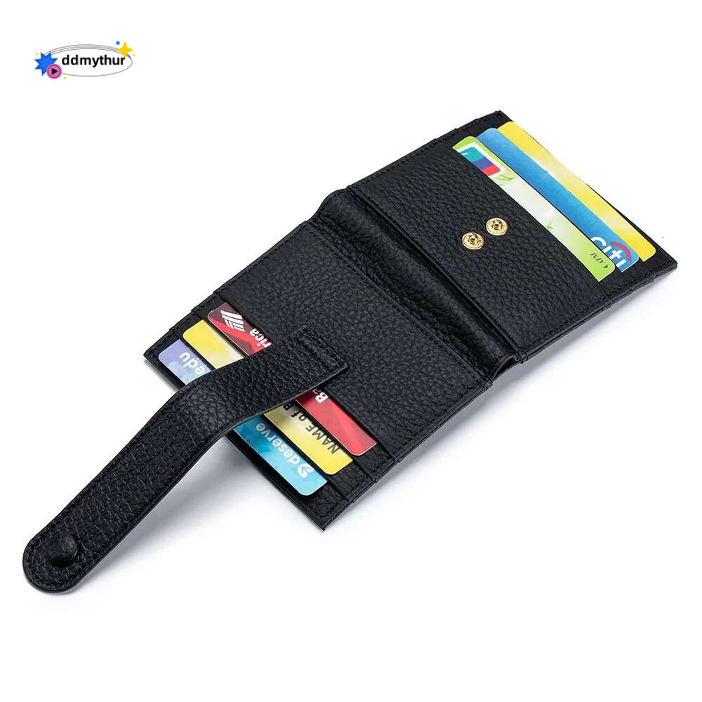 Ultra-thin Genuine Leather Female Wallets Multifunction Small Soft Cowhide Coin Purse Card Holder Money Bag For Men Women ddmythur