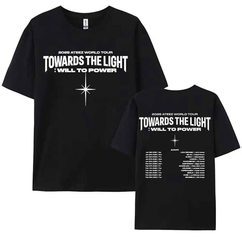The Ateez World Tour 2025 is shining brightly it will provide power for mens womens Korean fashion and high-quality casual 100% cotton T-shirtsXJ25040