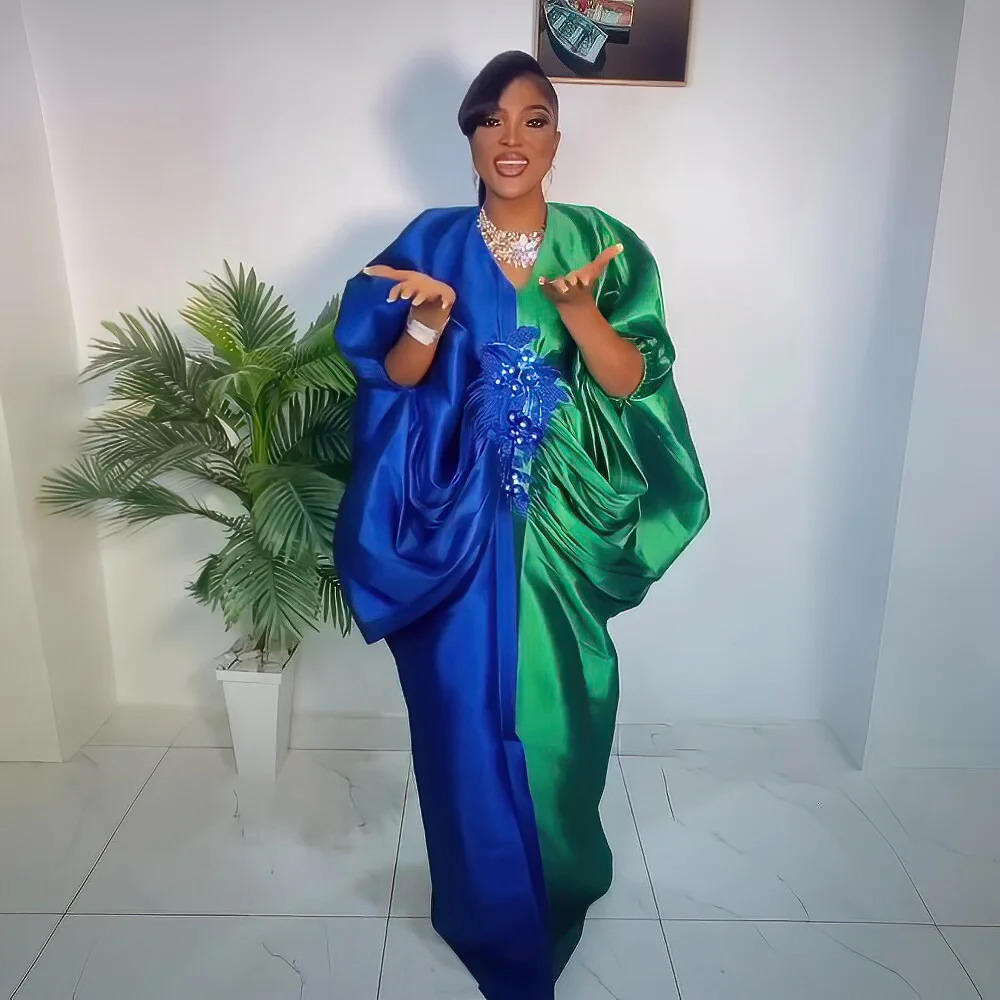 Elegant African womens dresses colorful blocked party 250409