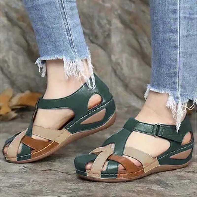 New Arrival Womens Sandals Soft Wedge Boots Sandals 2025 Summer Shoes Womens Low Platform Sandals De Mujer Mixed Color Summer Sandals T250409