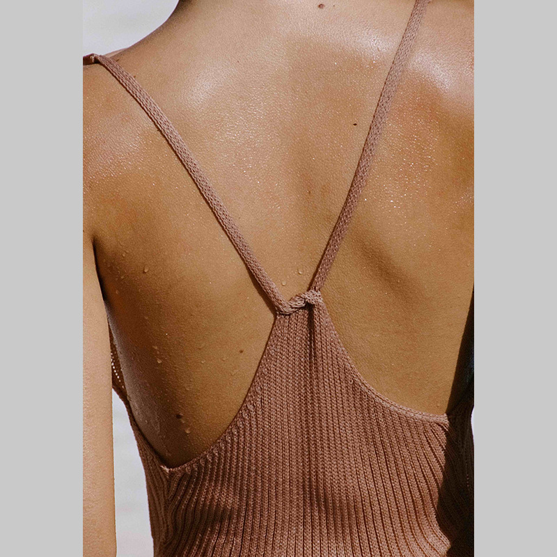 2022 new beach cover shirt vest style knitted bikini vacation long skirt womens dress