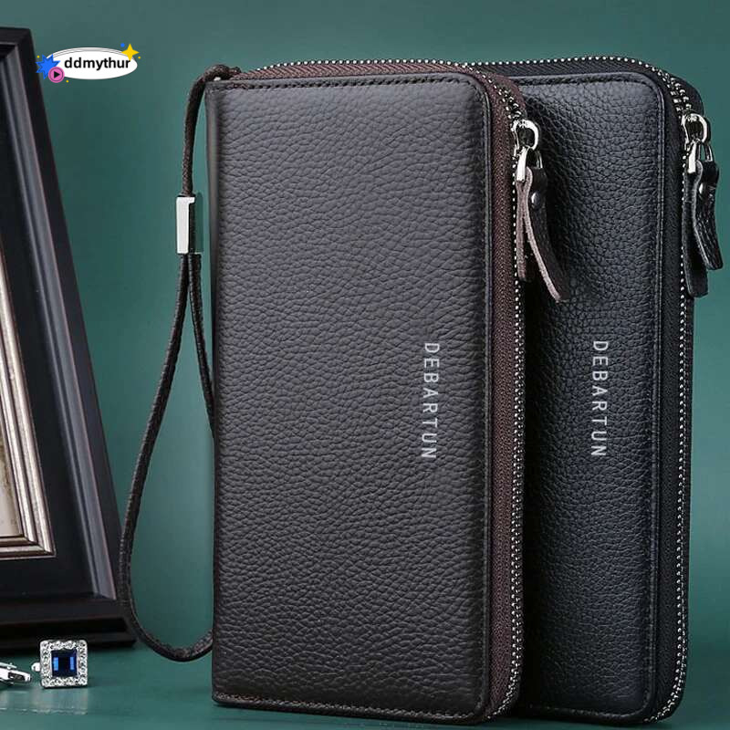New Color Mens Long Wallet for Men RFID Blocking Clutch Organizer Zipper Leather Business ID Credit Card Holder Purse ddmythur