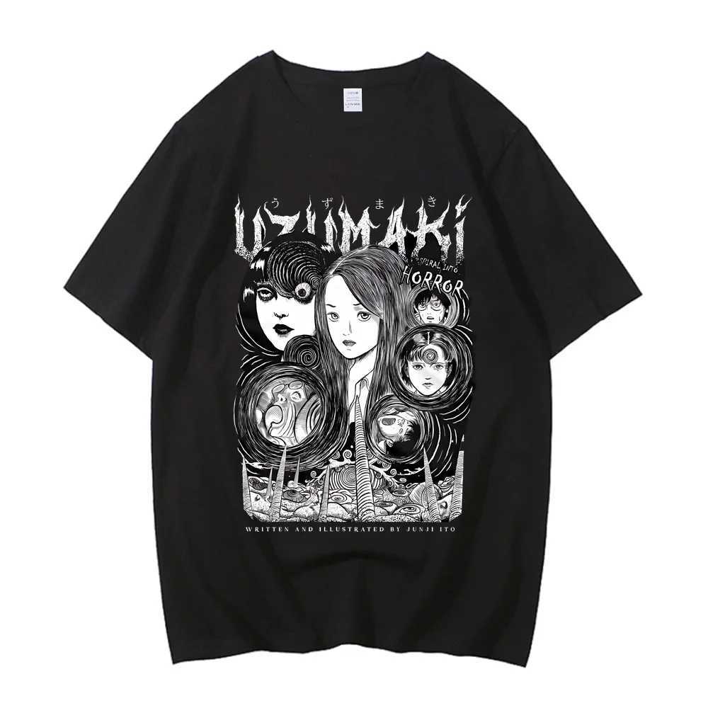 Cartoon Toshiji Ito T-shirt Horror Japanese Master Funny Girl Anime High quality Cotton T-shirt Gift ShirtXJ250409