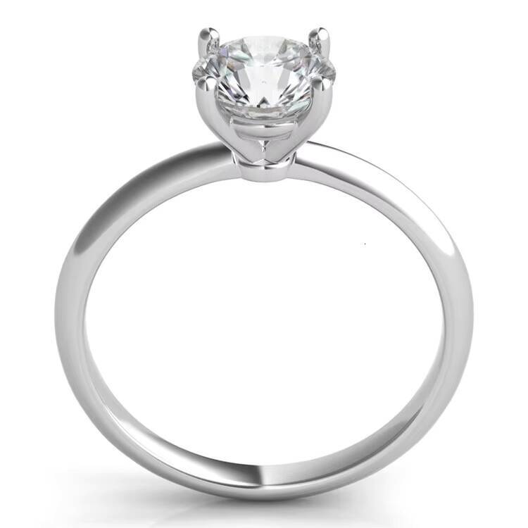 Classic 4 Prongs 18K Yellow Gold 1CT Round Cut GRA Certified Moissanite Solitaire Fine Jewelry Women Rings Gift