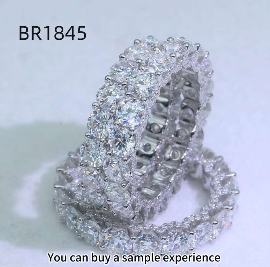 Popular Jewelry Sterling Silver 925 Rings for Man Hip Hop Jewelry Vvs Moissanite Iced Out Ring