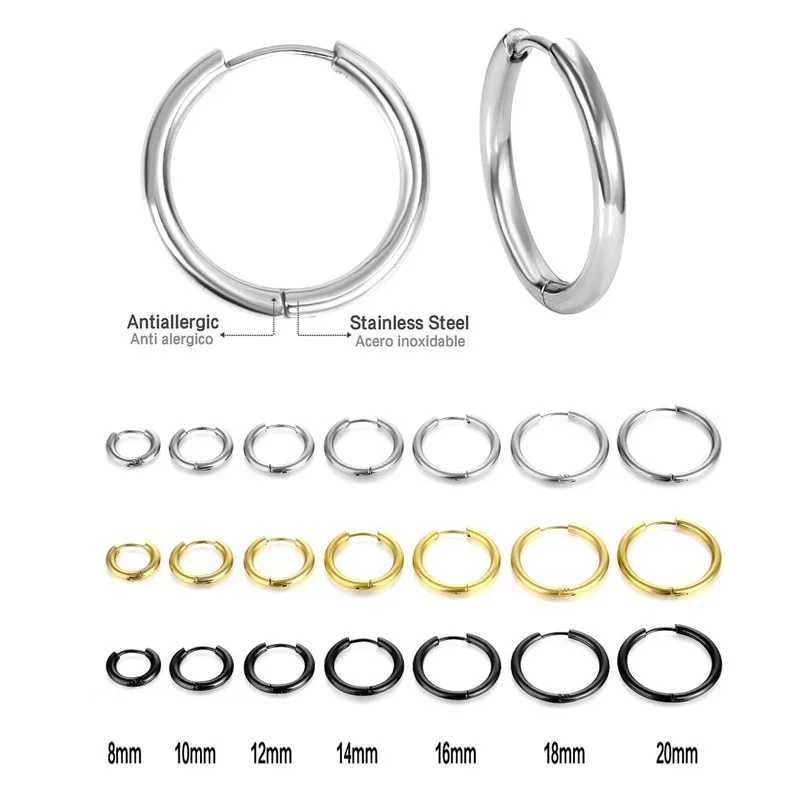 10/20Pcs Minimalist 316L Stainless Steel Small Hoop Earrings For Women Man Classic Round Earrings Fashion Ear Piercing Jewelry Z250408