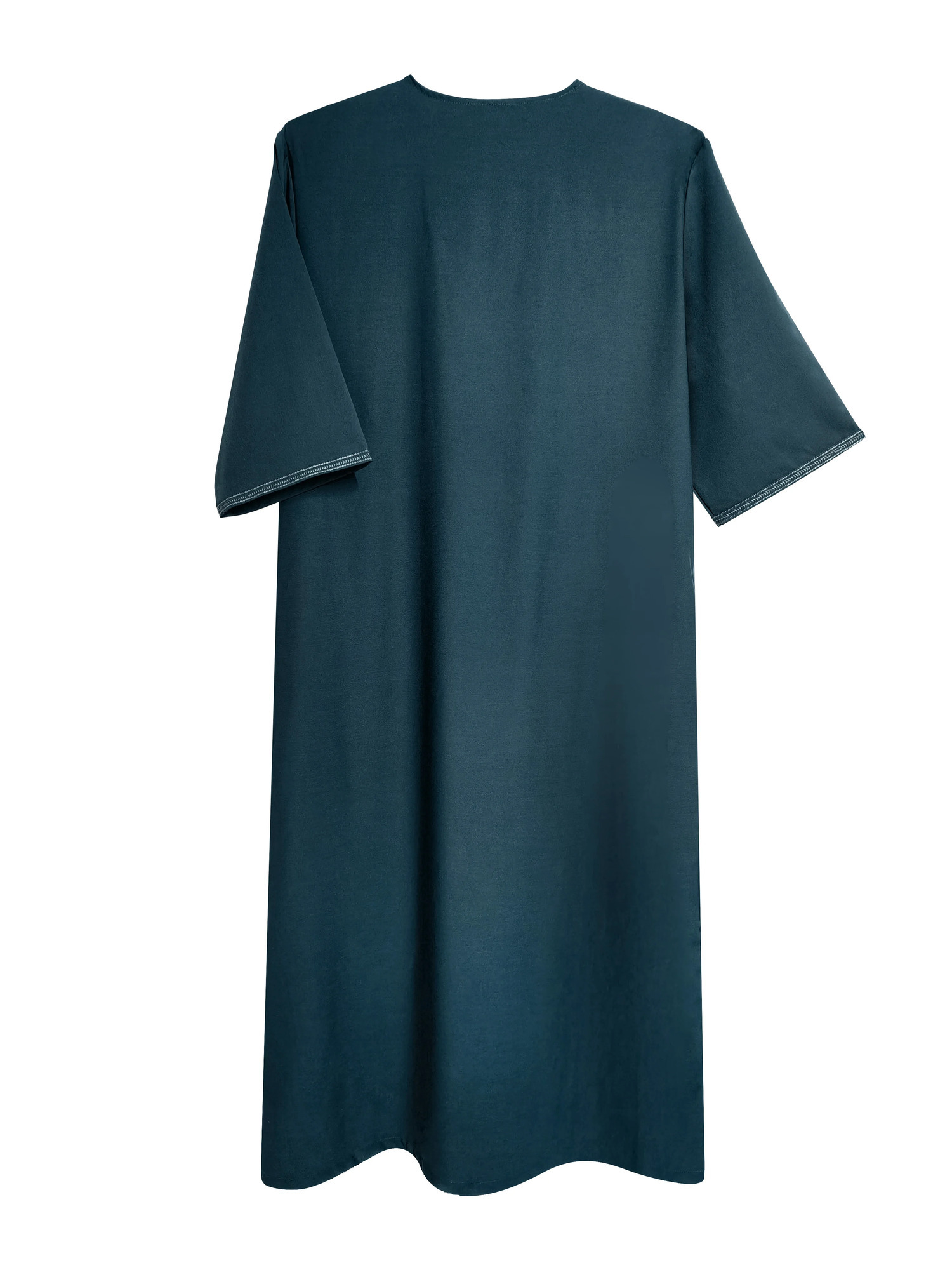 Moroccan mens ed green robe Muslim side pockets Islamic clothing short sleeved Ramadan 250409