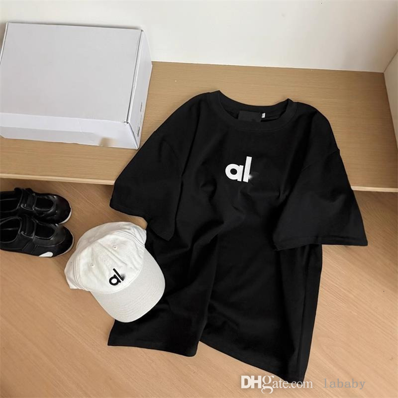 2025 Summer Designer T Shirt Cotton T-shirt For Women Loose Yoga T-shirts Round Neck Short Sleeve Slimming Solid Tee Shirt Top