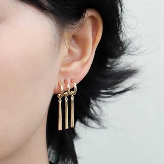 1Pair One Piece Zoro Anime Earrings Women Men Cosplay Earrings Piercing Jewelry Fashion Fake Triple Earring Dangle Long Earing Z250408