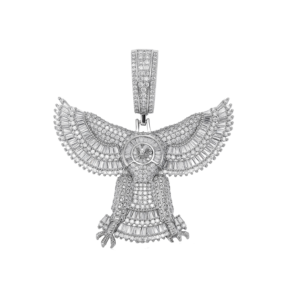 Hip Hop Animal Eagle Pendant Necklace Full TopBling 5A Zircon 18k Real Gold Plated Jewelry