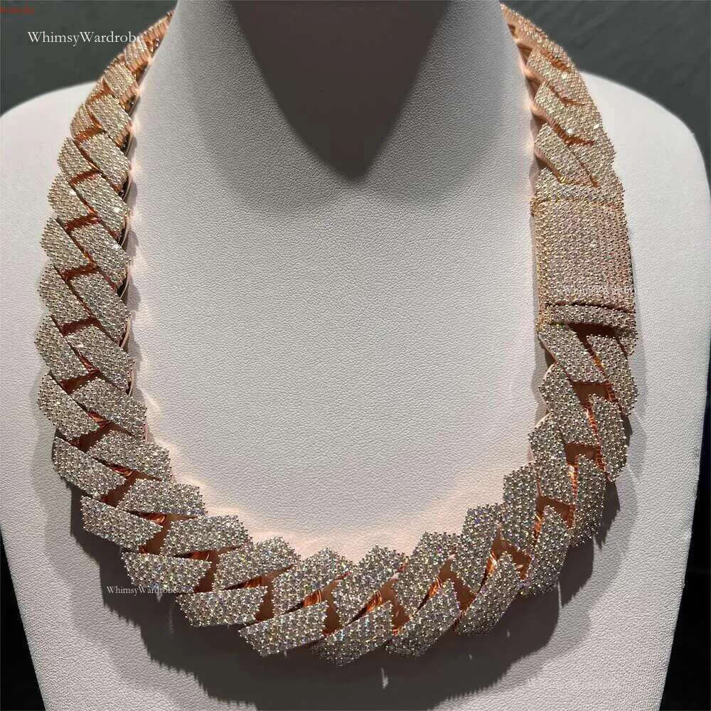 Vvs Jewelry Custom Designer K Moissanite Iced Out Sterg Sier Pass Dia Test Hip Hop Chains For Men Jewelery S 7B80Chain Cuban Necklace