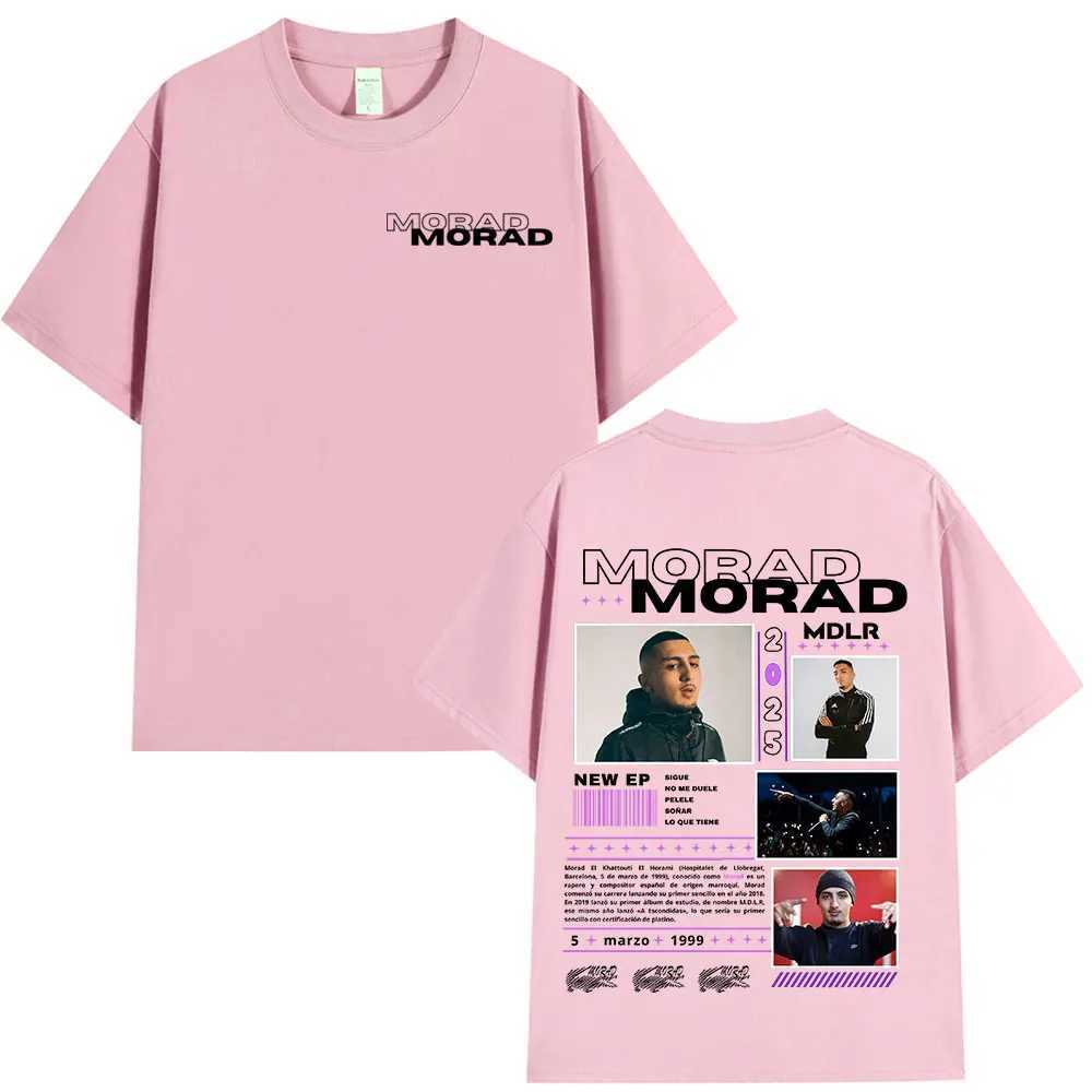 Rap singer Morad M.D.L.R graphic T-shirt mens fashion hip-hop retro T-shirt cotton oversized short sleeved T-shirtXJ250409