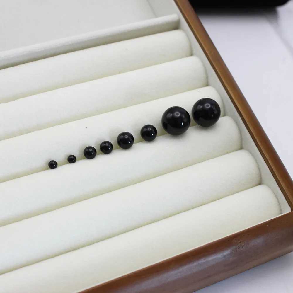 4mm 6mm 8mm 14mm Black Round Ball Imitation Pearl Stud Earring for Women Simple Temperament Ear Jewelry Christmas Day Girl Z250408