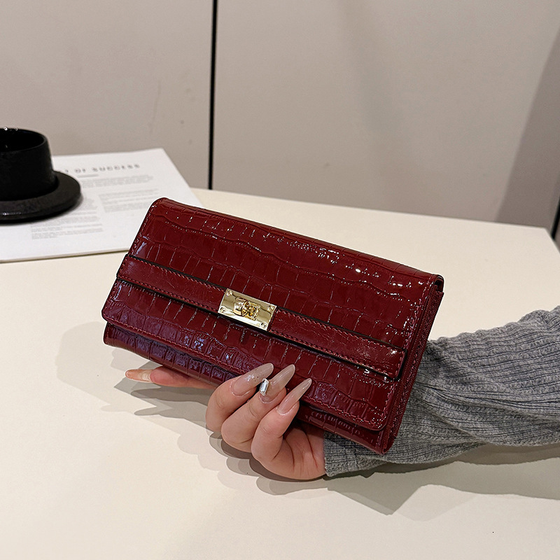 Designer Luxury Casual Clutch, Crocodile Pattern Long Wallet, Multi-functional, Fashionable, Large-capacity, Multi-card Slot Ladies' Wallet
