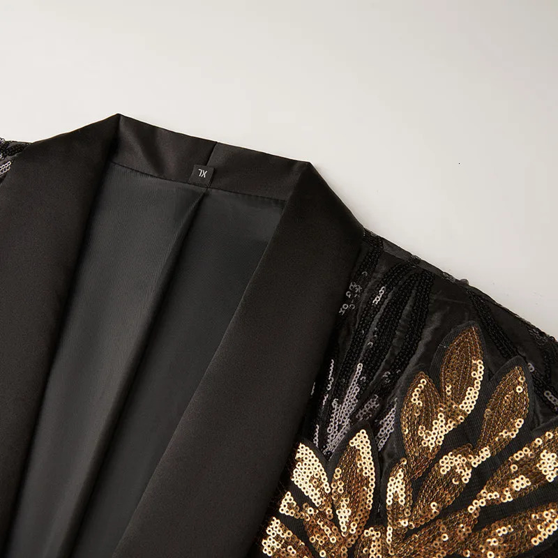 Mens suittrousers high-quality fashion trend gold sequin sticker set casual suit jacket two-piece set 250408