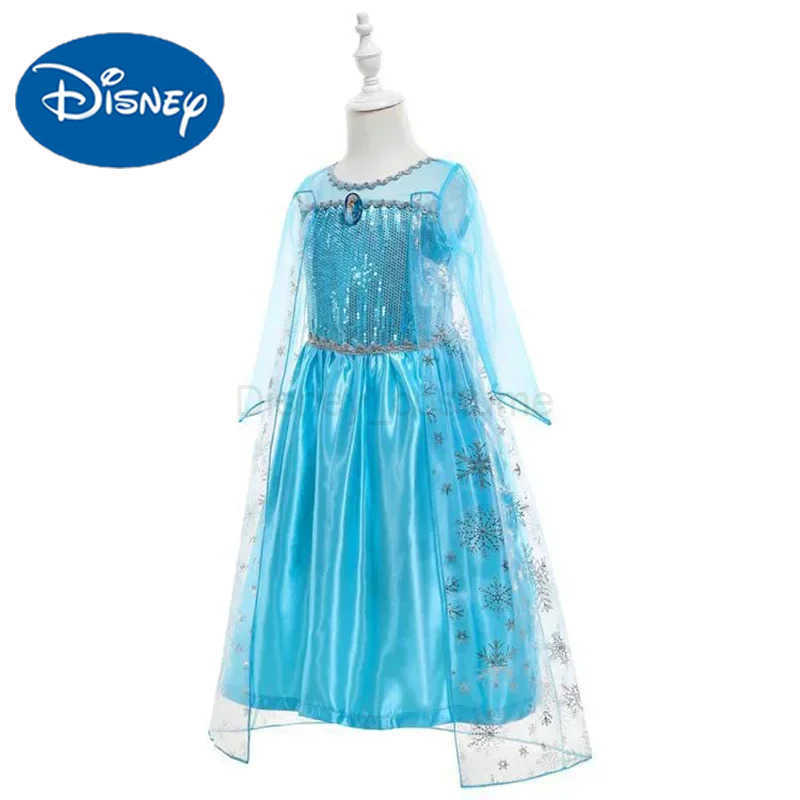 Disney girls cosplay snow queen Elsa costume childrens carnival party ball dress robe play childrens clothing frozen princess dress X2504081