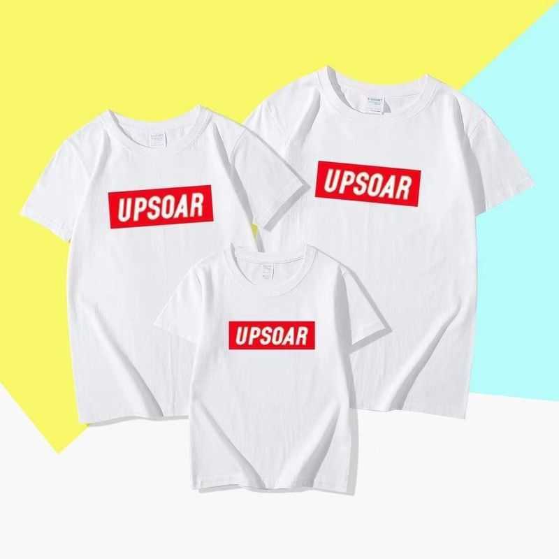 Family of three summer clothes mens and womens short sleeved T-shirts womens clothing western-style siblings clothing half sleeved tops big kids S2548