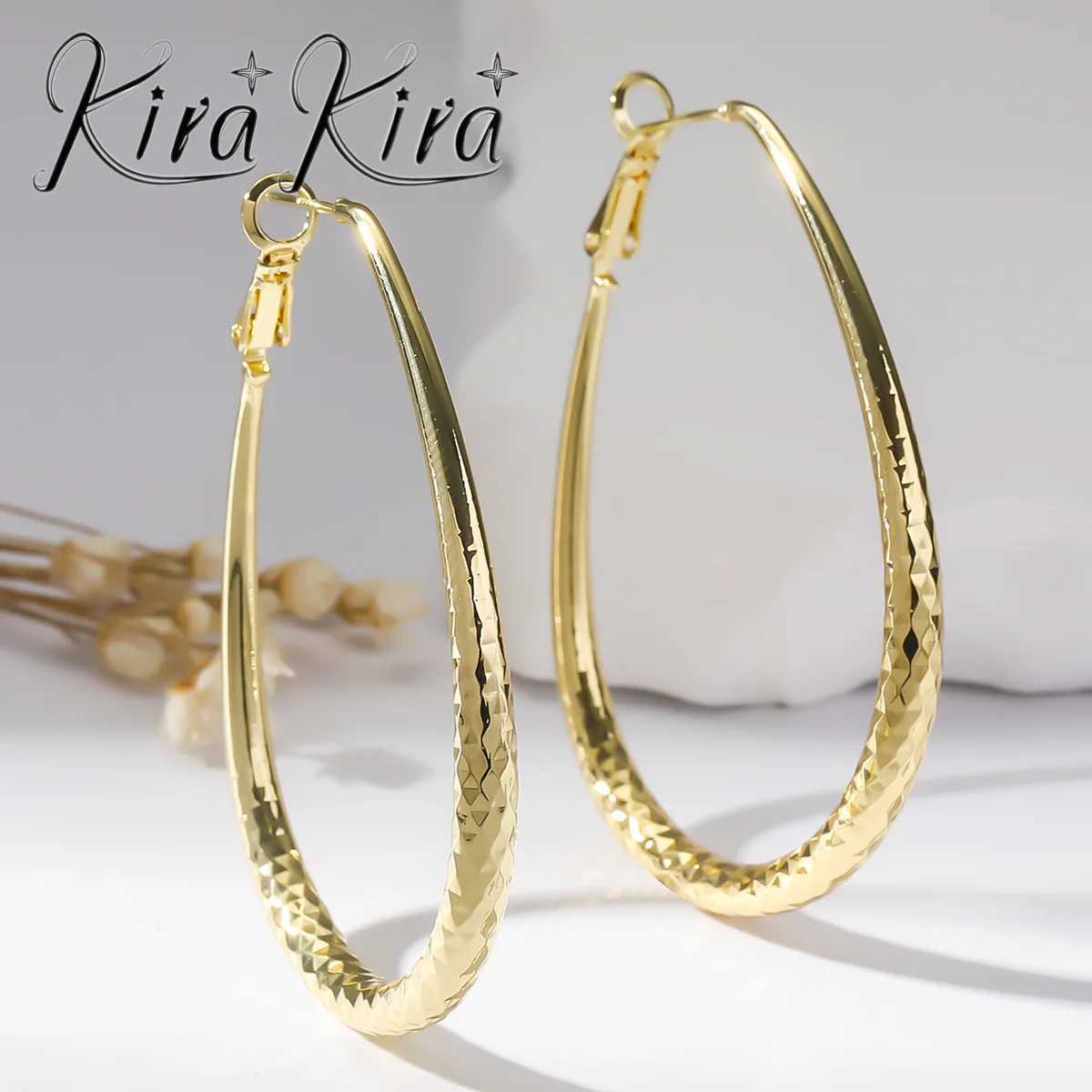Golden Glossy Spring Fastener Egg-shaped Earrings Hypoallergenic Copper Z250408