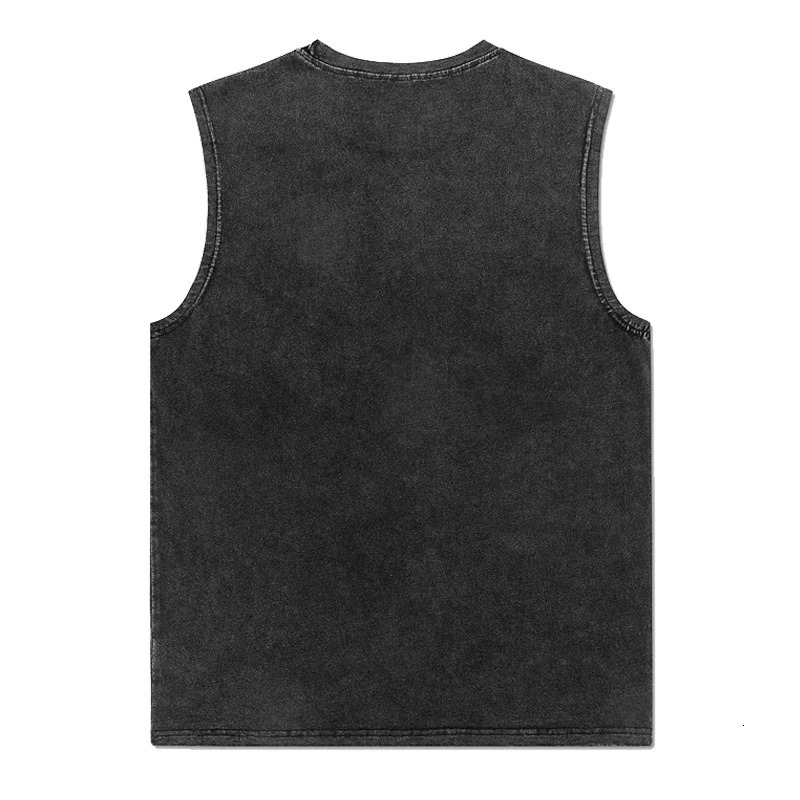 Baki Hanma Anime Graphic Print Vest for Men Gym Tank Tops Vintage Retro Washed Cotton Tees Summer Casual Black Sleeveless Tops 250408