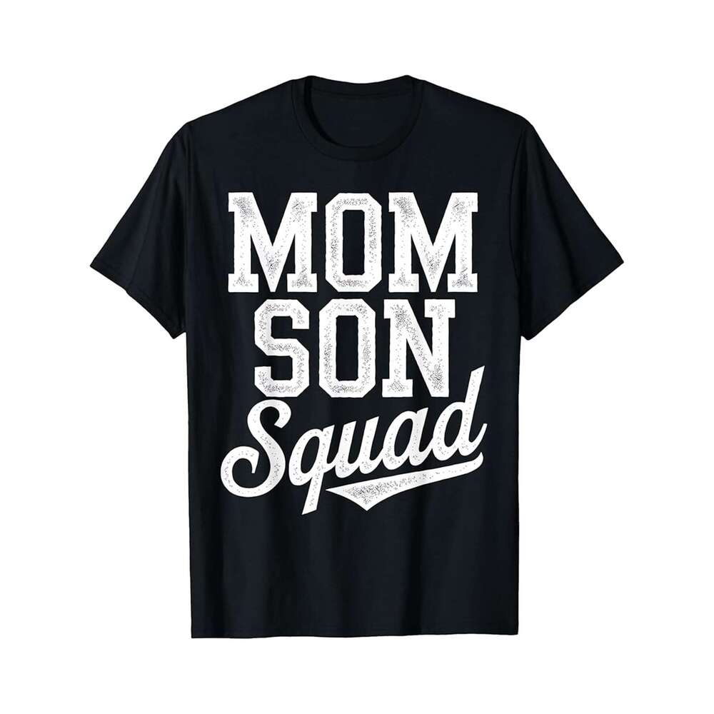 Designer T shirt Mom Son Squad Funny Mothers Day Gift Idea - 220g Tshits