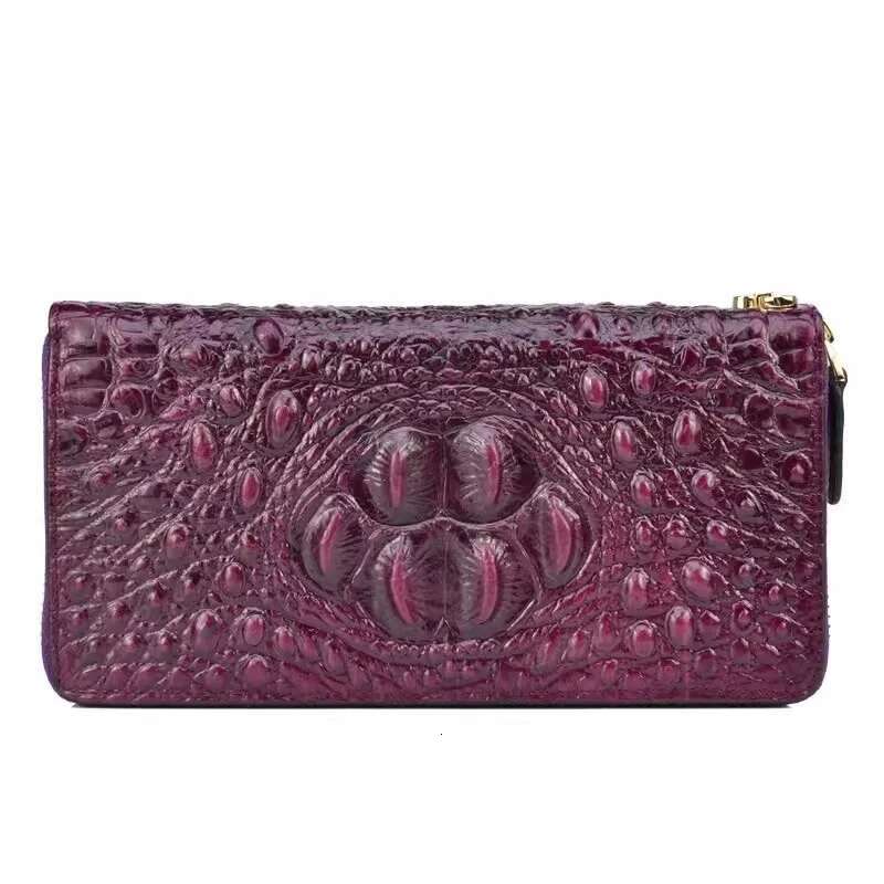 Crocodile Pattern Genuine Leather Woman Wallet Large Real Cow Leatther Purse Alligator Ladies Clutch Bag